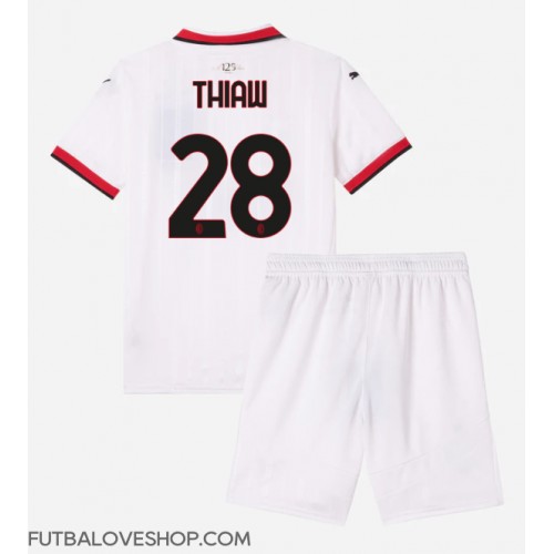 Dres AC Milan Malick Thiaw #28 Preč pre deti 2024-25 Krátky Rukáv (+ trenírky)